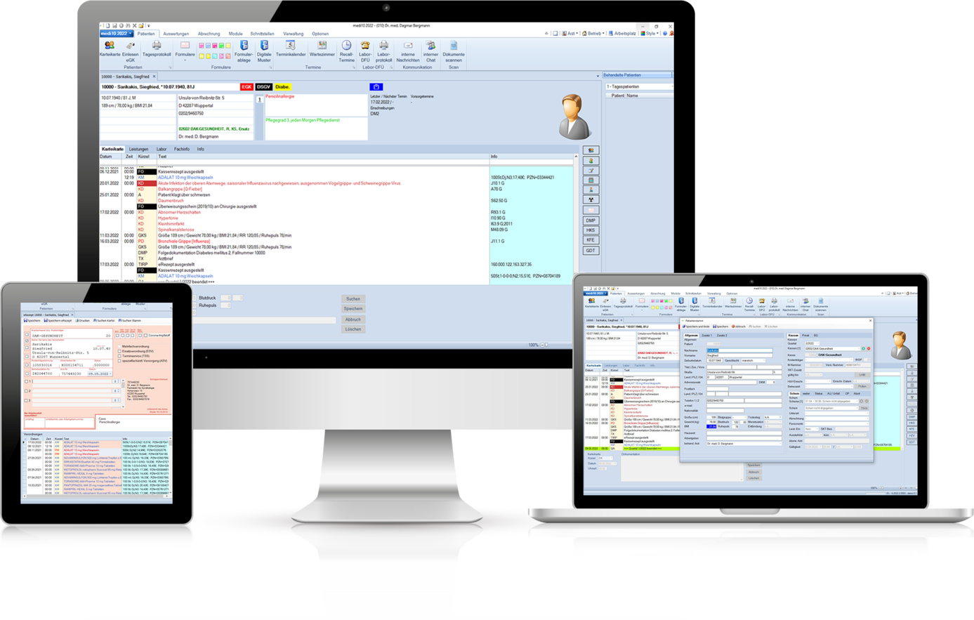 Mockup - Geräte mit der medi10 Software